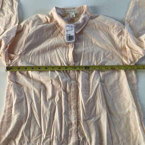Forever 21 XX1 Women’s Button Down Blouse Peach Size Large NWT - Picture 4 of 14